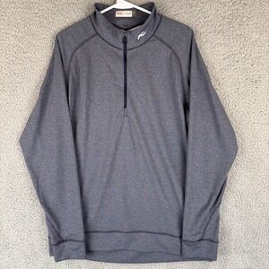 KJUS Pullover Shirt Mens Large Heather Navy Keano Half Zip Performance